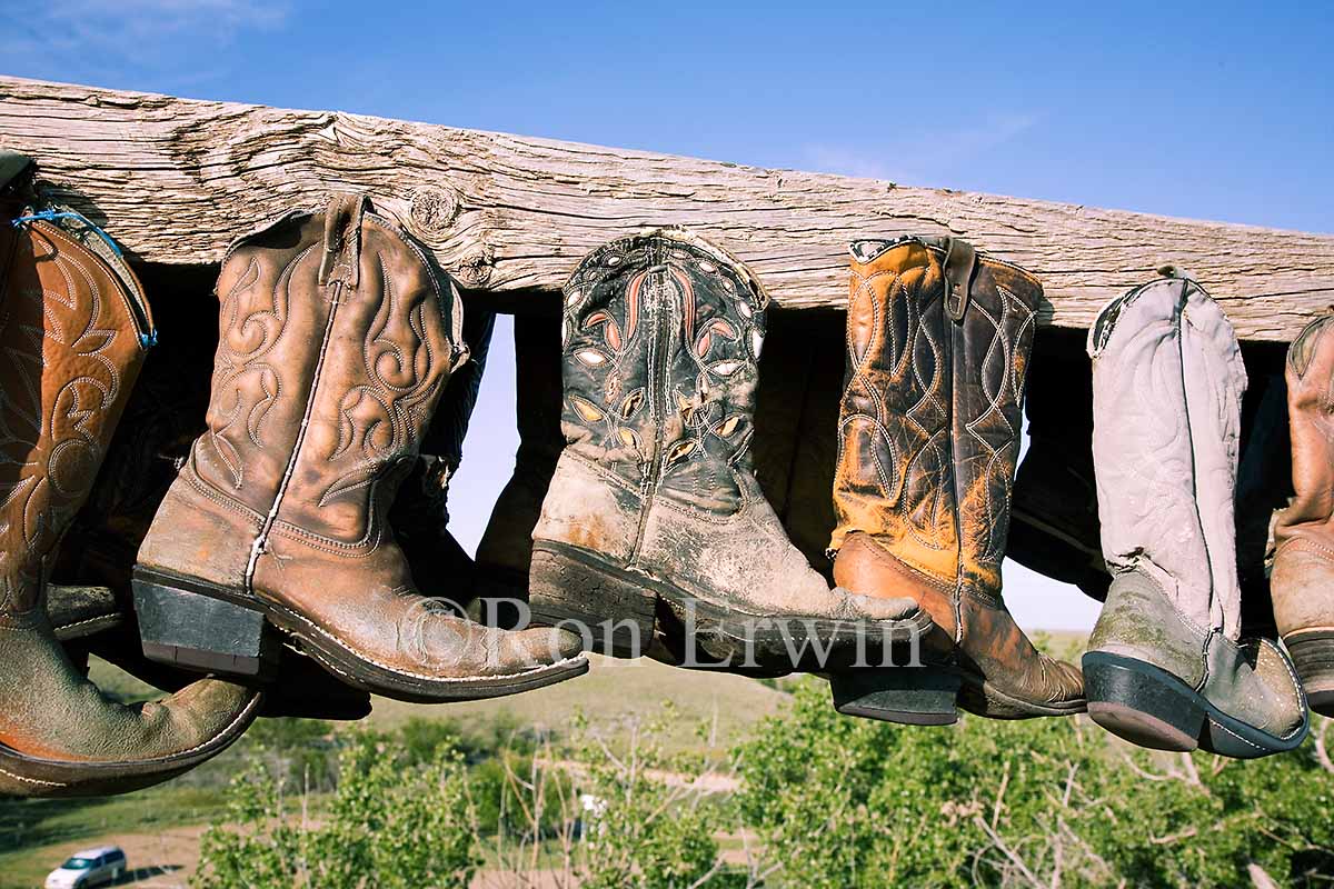 Cowboy Boots Nailed to Post