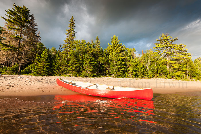 Red Canoe on Gargantua Beach, ON
