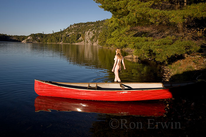 Nude in Water by Canoe © Ron Erwin