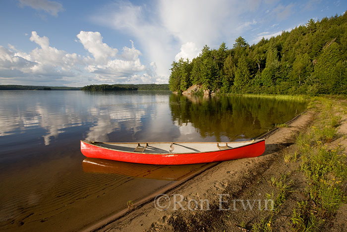 Red Canoe on Lake Manitou